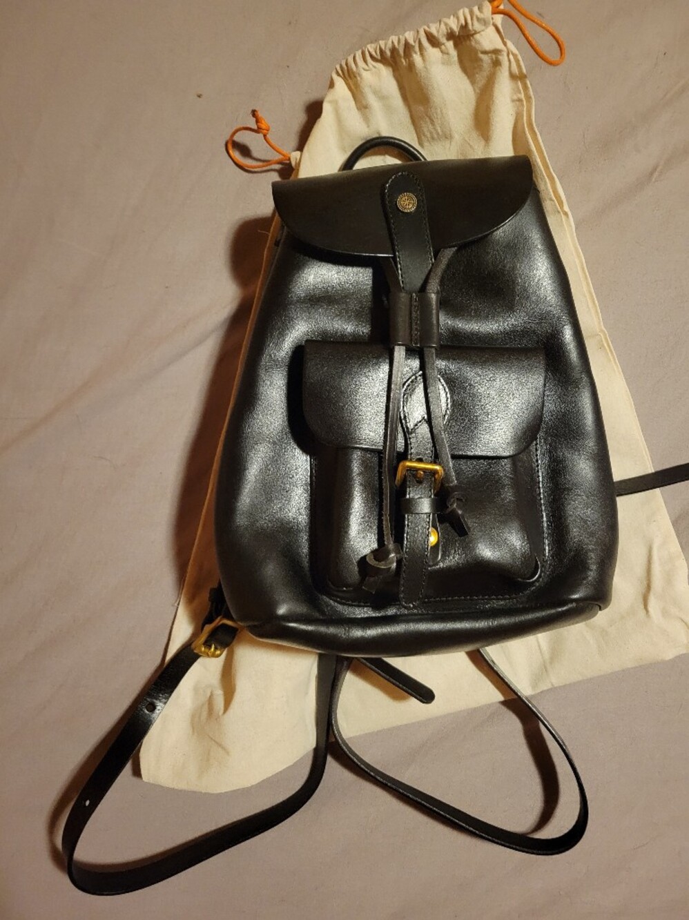 Old Trend Black Leather Mini Backpack Nwot